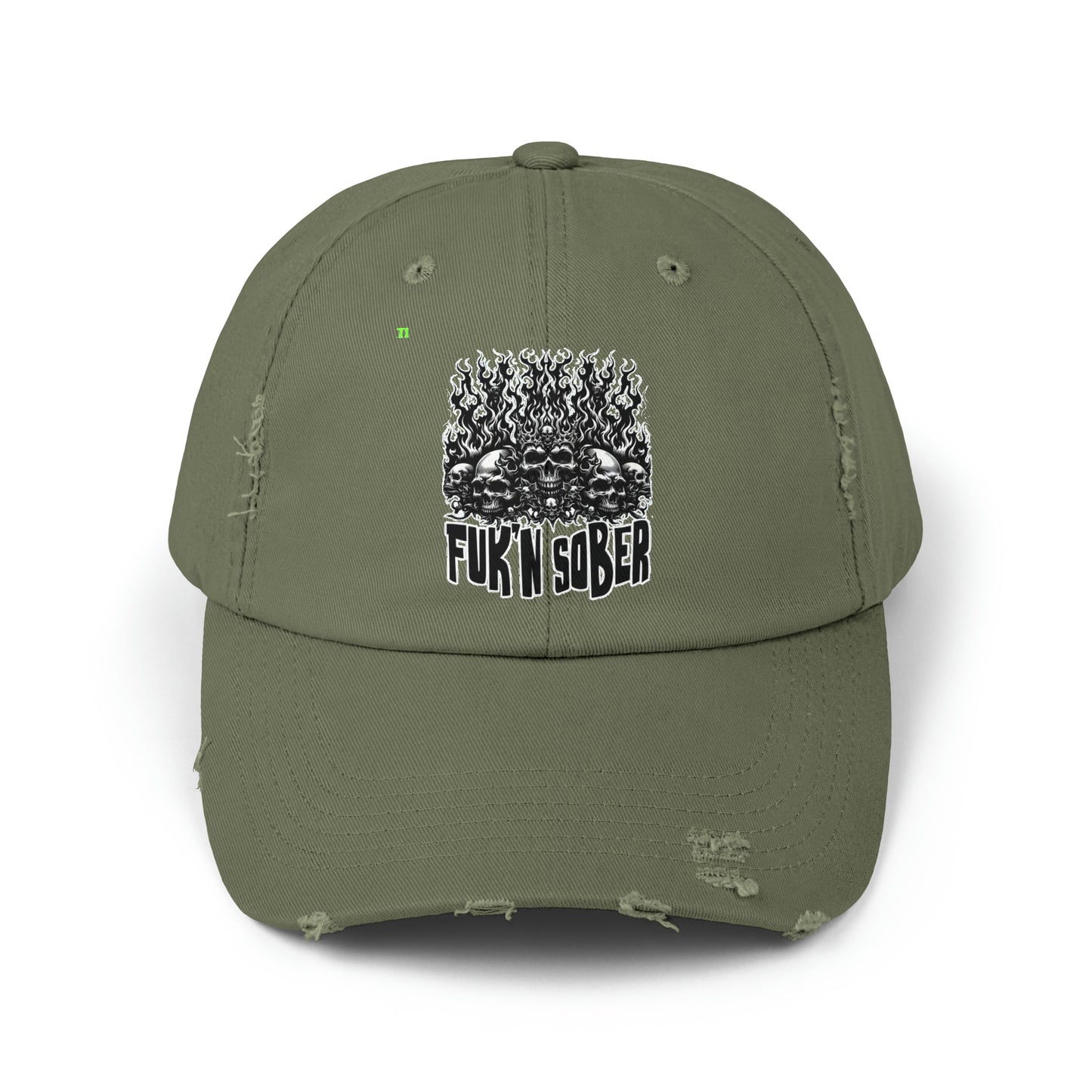 Fuk'n Sober Unisex Distressed Cap