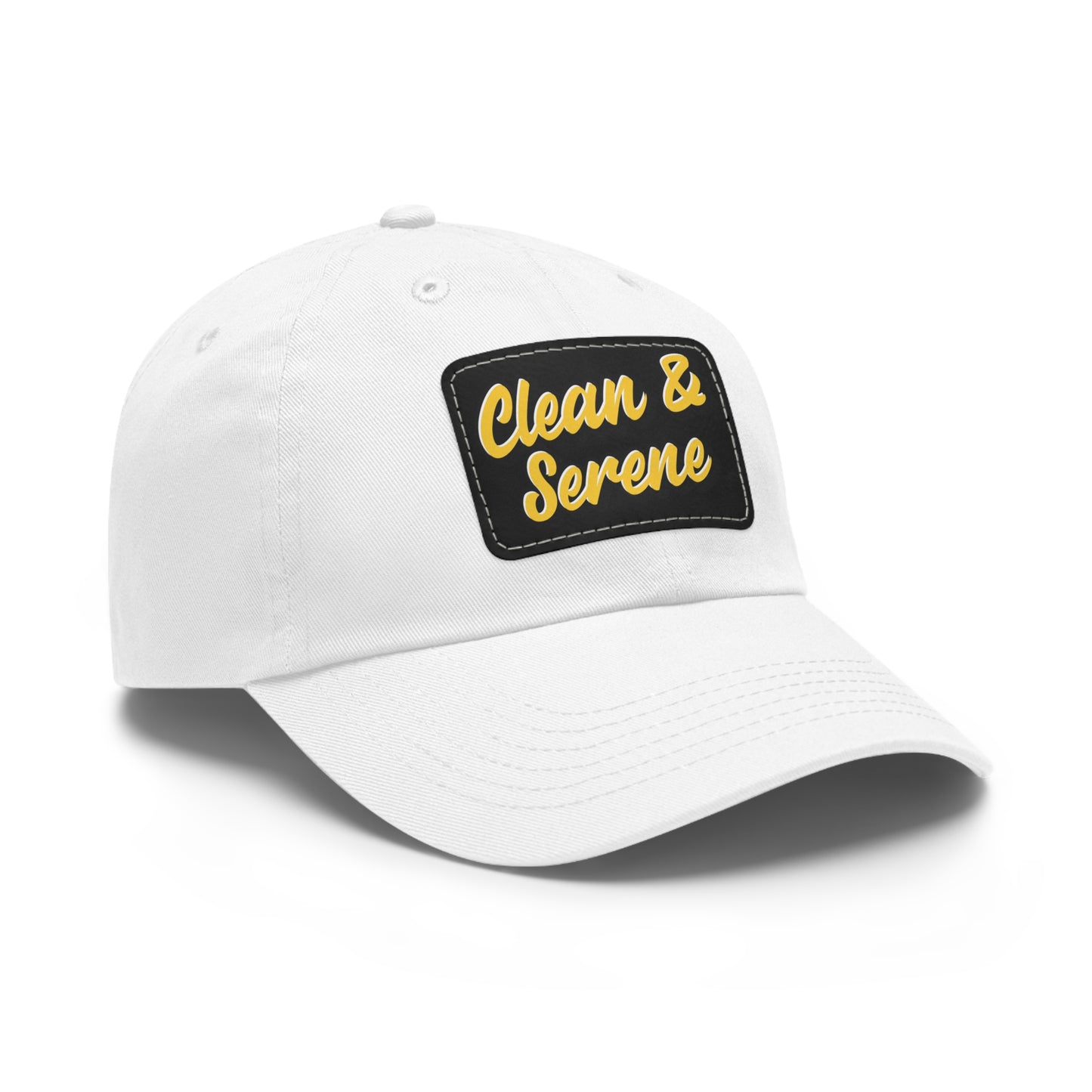 Clean and Serene Dad Hat with Leather Patch (Rectangle)