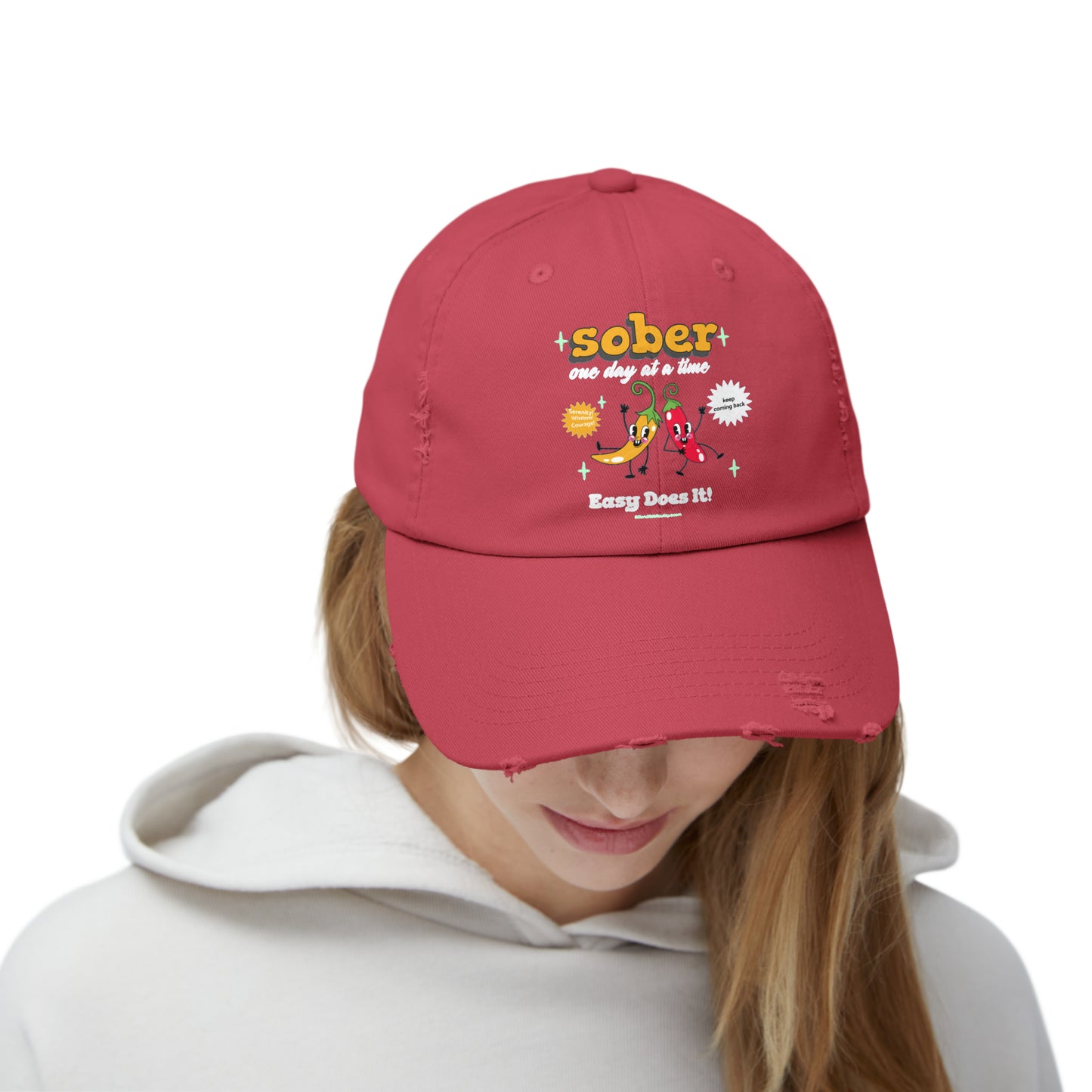 Silly Sober Unisex Distressed Cap