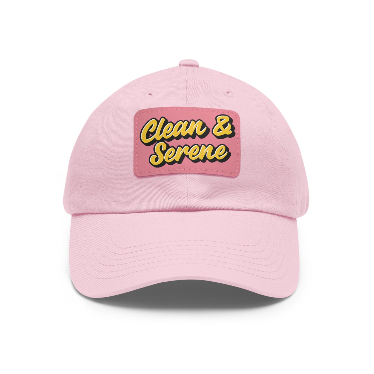 Clean and Serene Dad Hat with Leather Patch (Rectangle)
