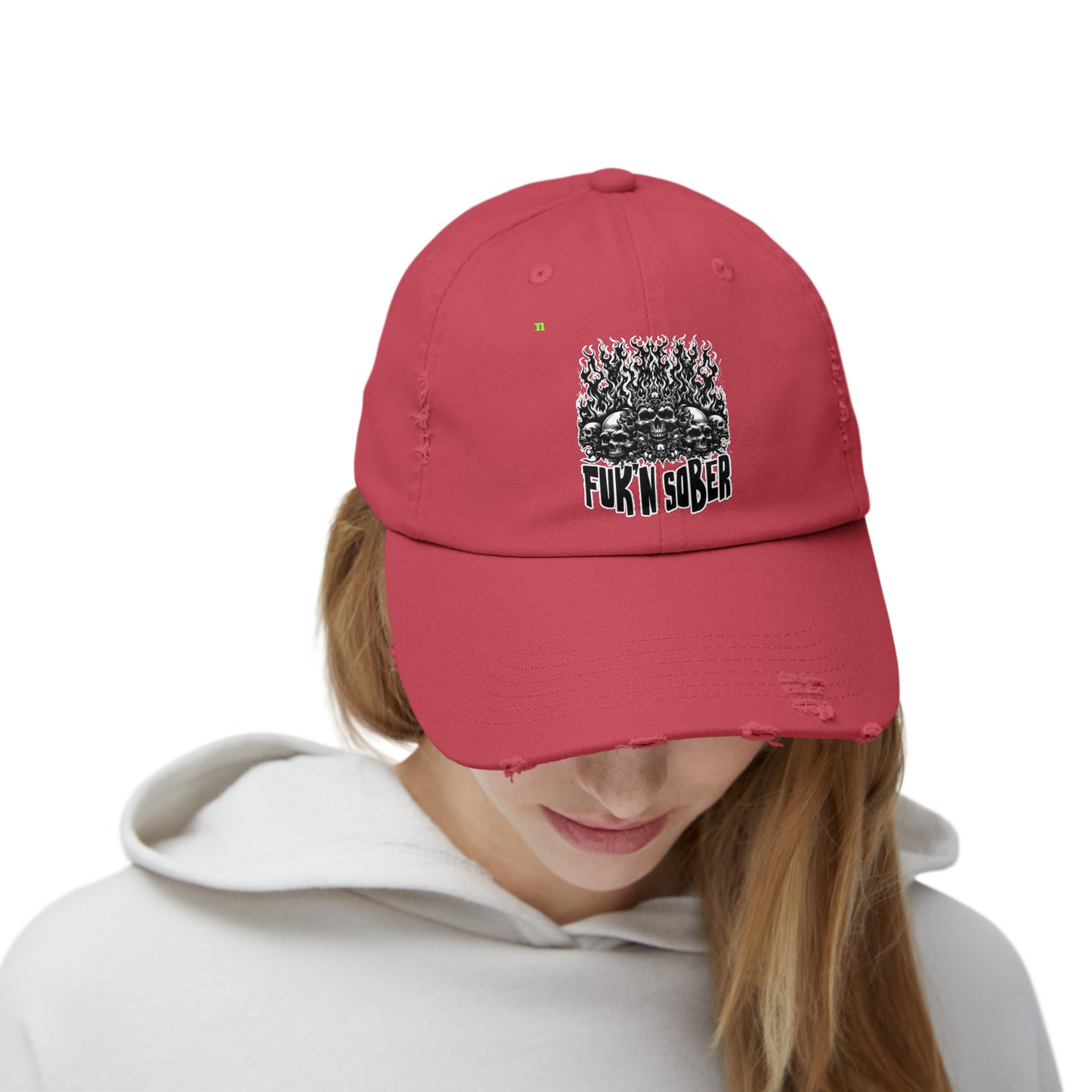 Fuk'n Sober Unisex Distressed Cap