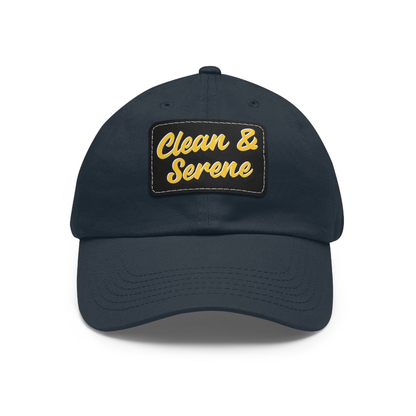 Clean and Serene Dad Hat with Leather Patch (Rectangle)