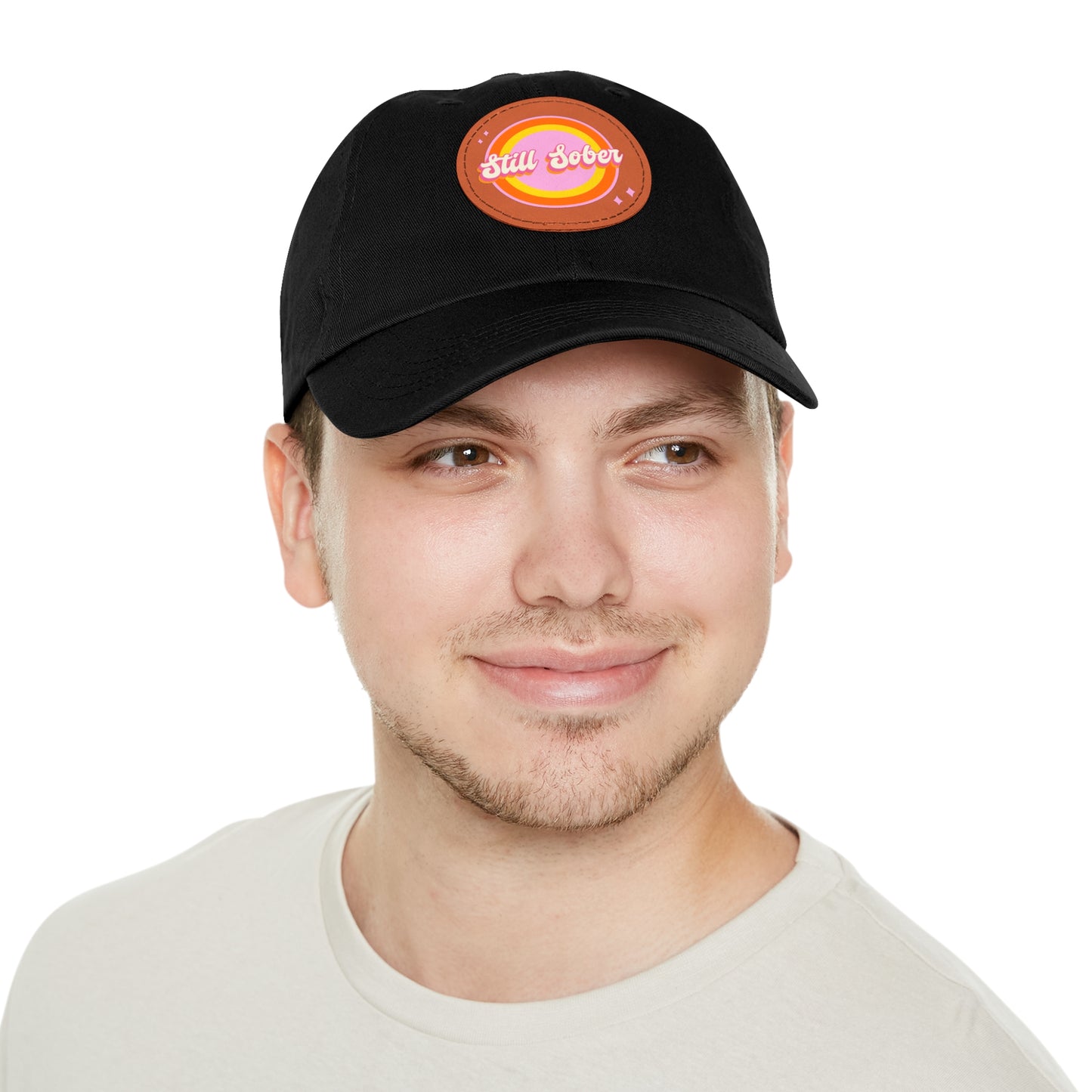 Still Sober Dad Hat with Leather Patch (Round)