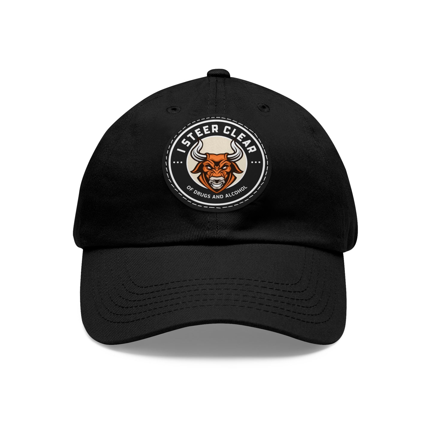I Steer Clear Dad Hat with Leather Patch (Round)