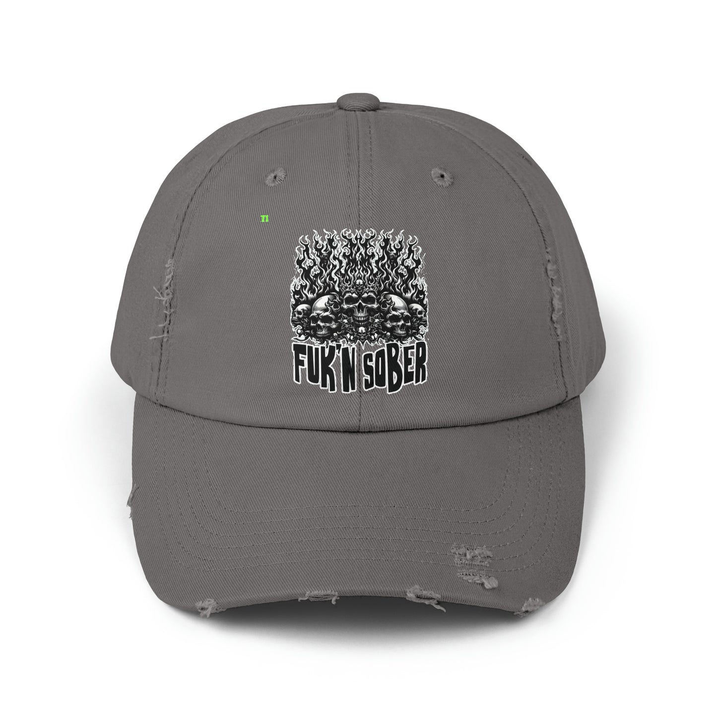 Fuk'n Sober Unisex Distressed Cap