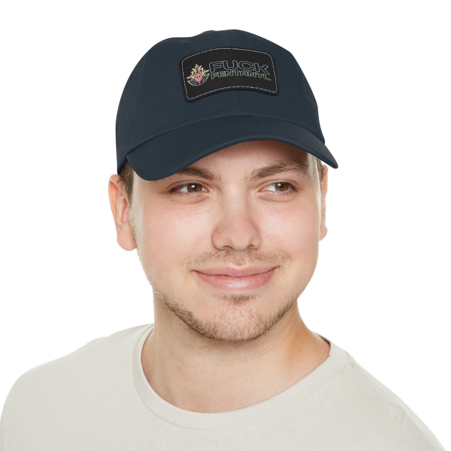 Fuck Fentanyl baseball cap with Leather Patch (Rectangle)