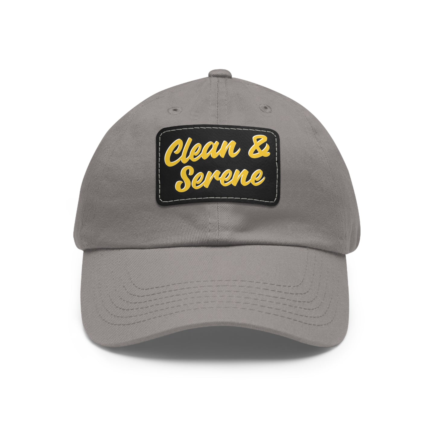 Clean and Serene Dad Hat with Leather Patch (Rectangle)