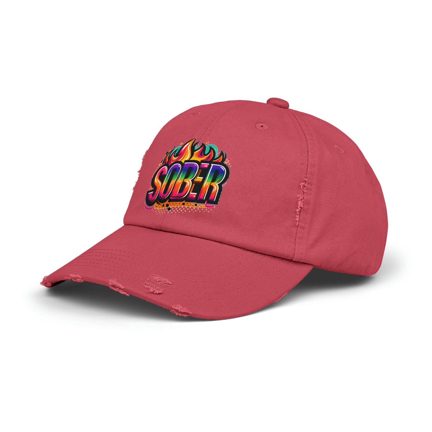 Sober Unisex Distressed Cap