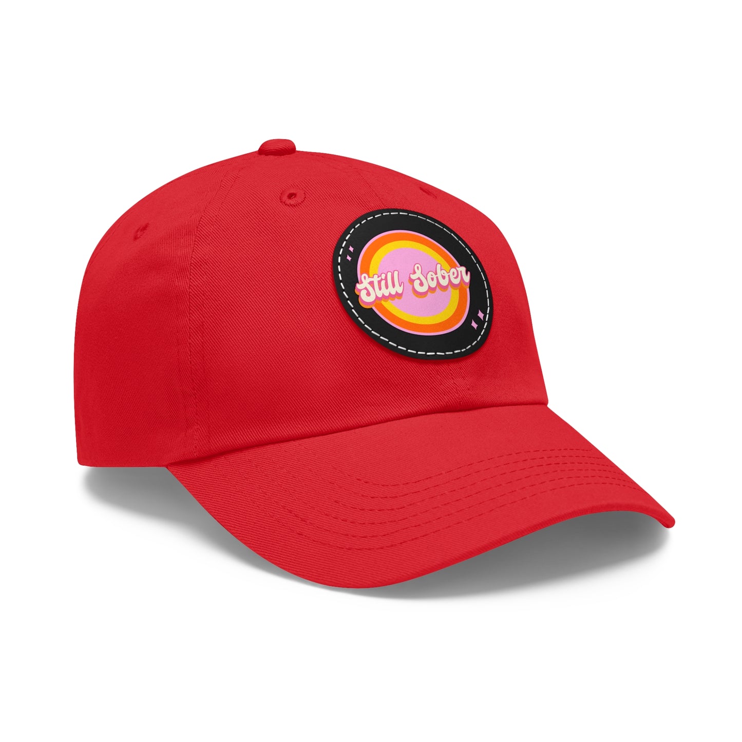 Still Sober Dad Hat with Leather Patch (Round)