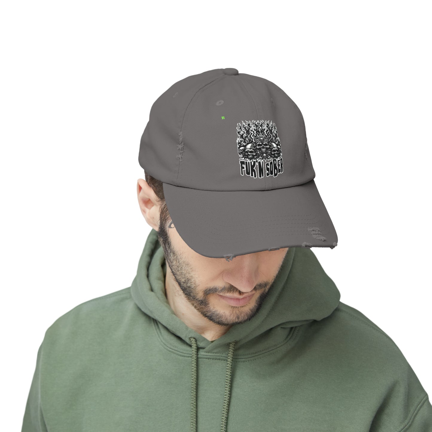 Fuk'n Sober Unisex Distressed Cap