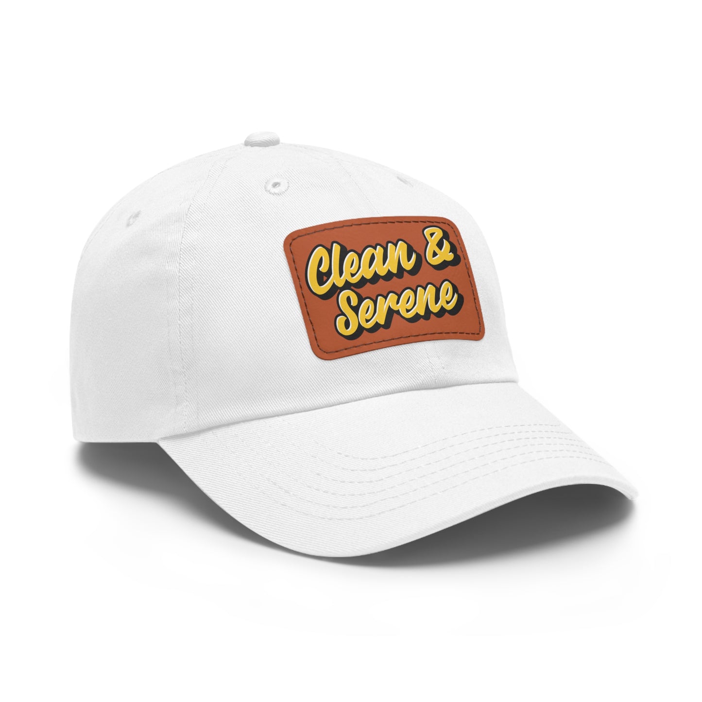 Clean and Serene Dad Hat with Leather Patch (Rectangle)