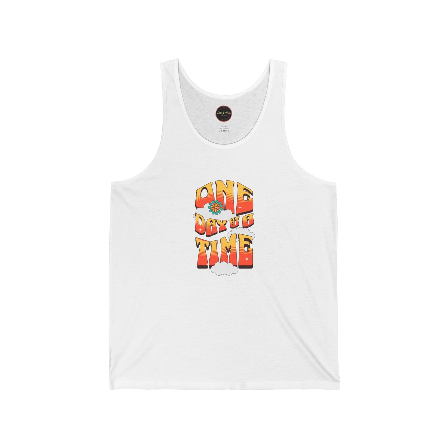 One Day at a Time clouds Unisex Jersey Tank