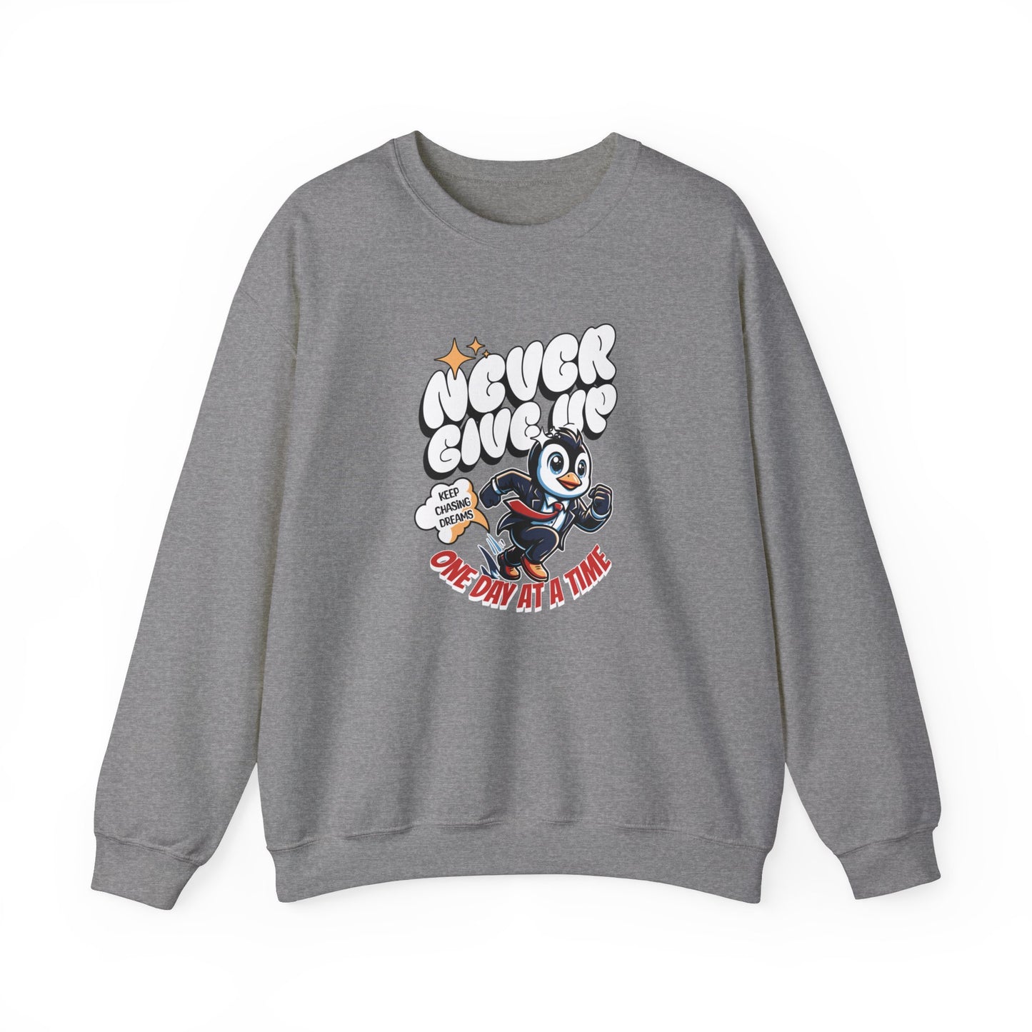 Never Give Up Unisex Heavy Blend™ Crewneck Sweatshirt