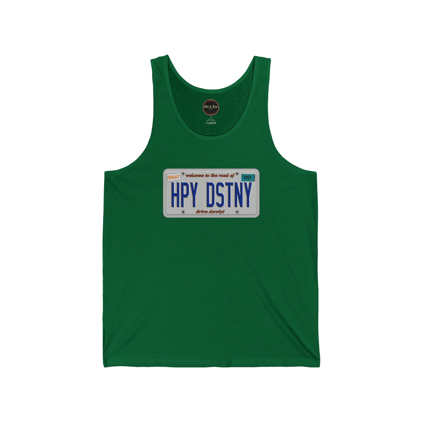 Road of Happy Destiny License Plate Unisex Jersey Tank