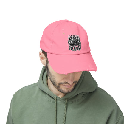Fuk'n Sober Unisex Distressed Cap