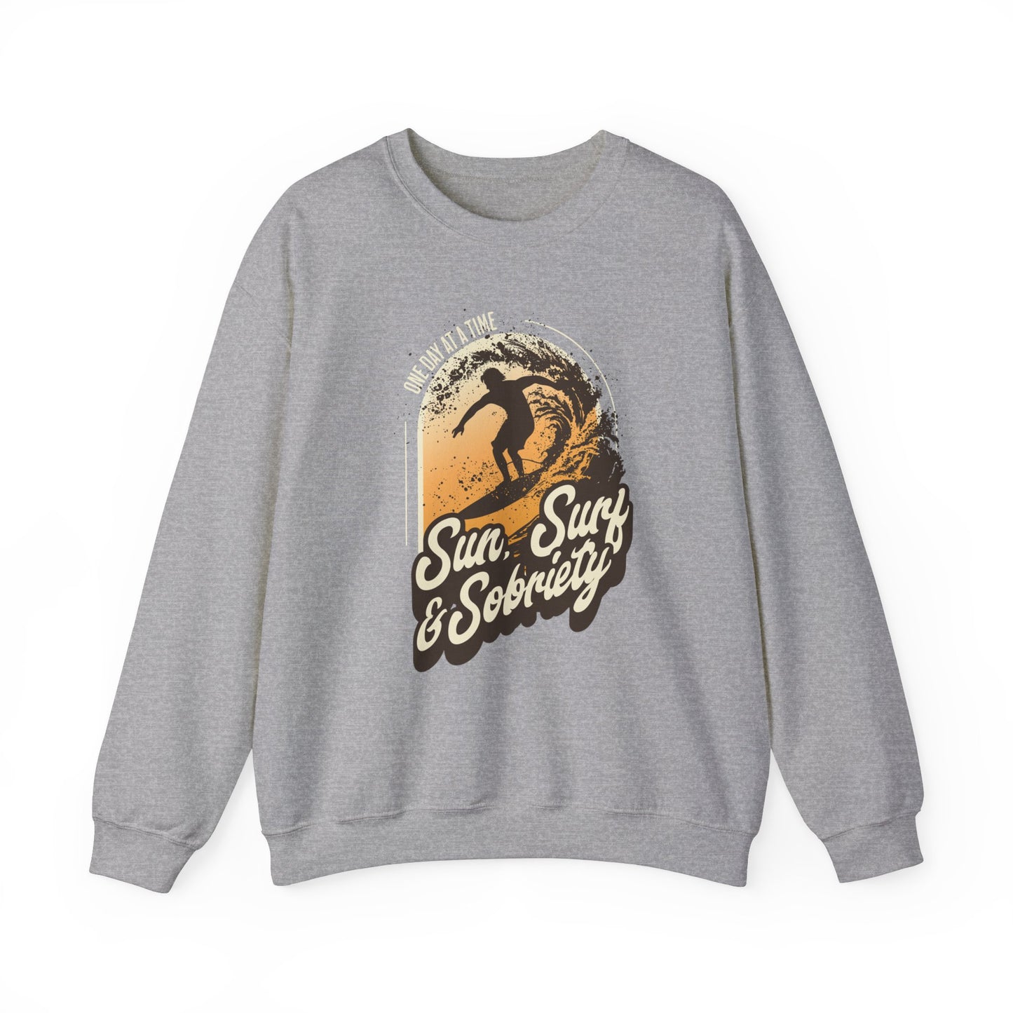 Sun Surf and Sobriety Unisex Heavy Blend™ Crewneck Sweatshirt