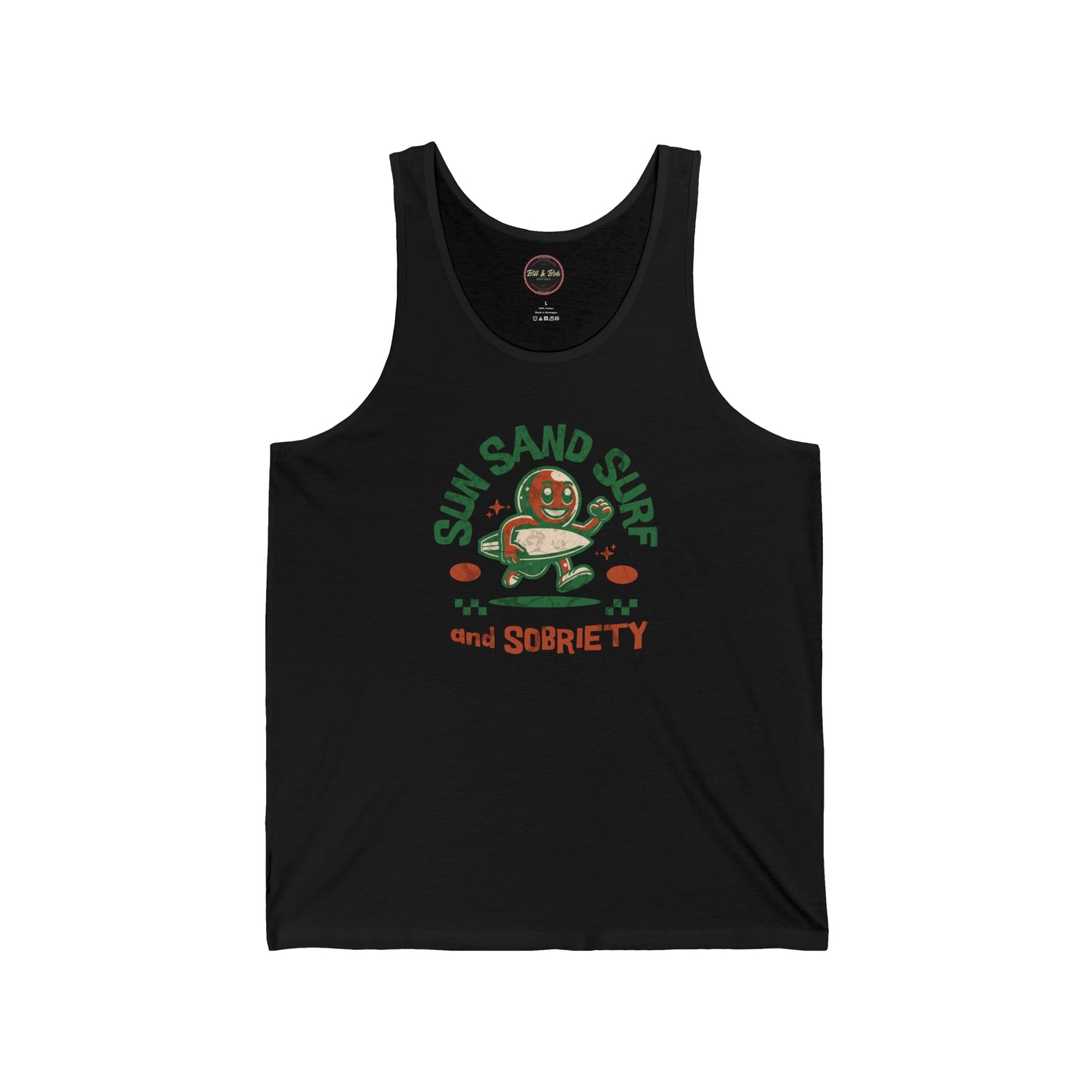 Sun Sand Surf and Sobriety Unisex Jersey Tank