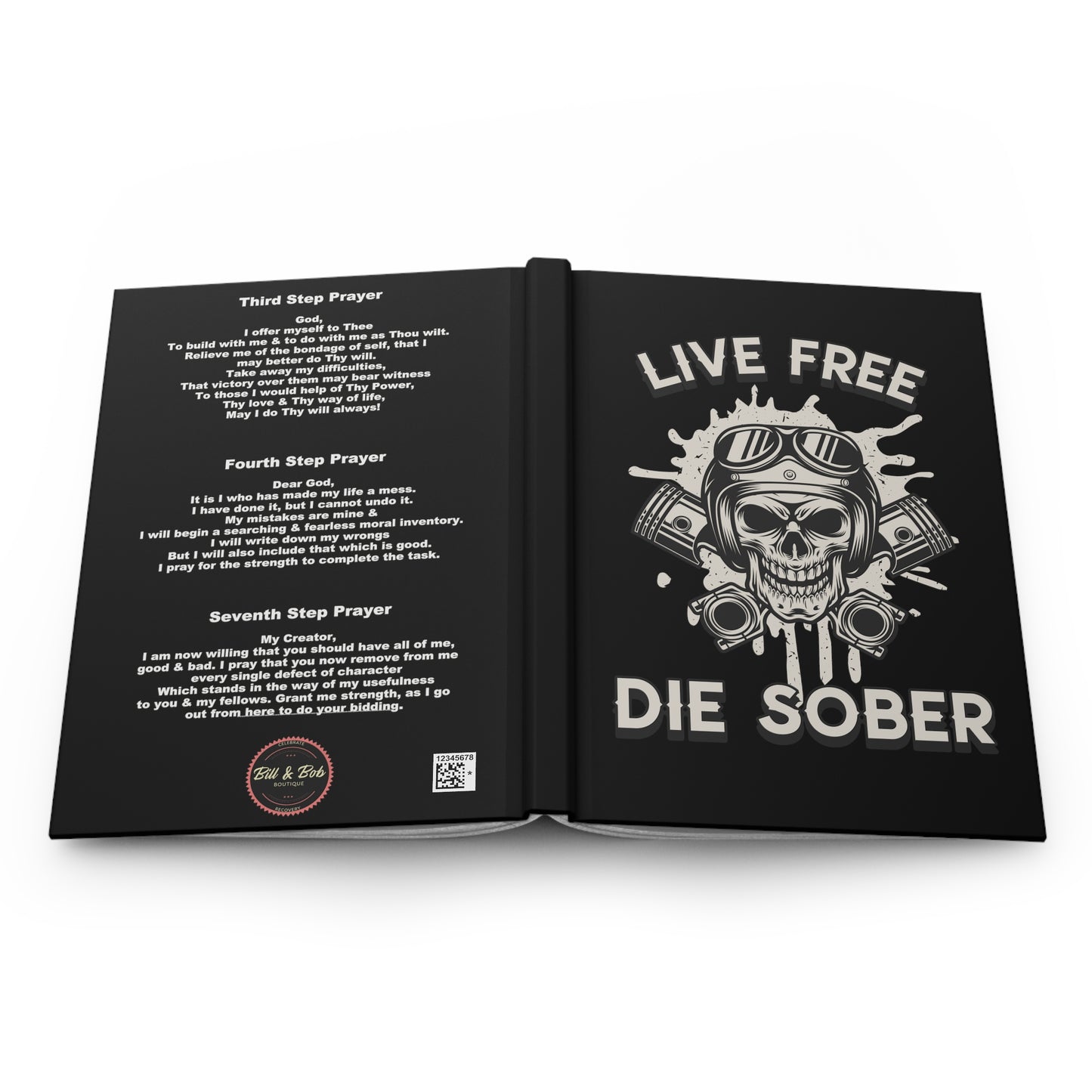 Live Free Die Sober Hardcover Journal Matte