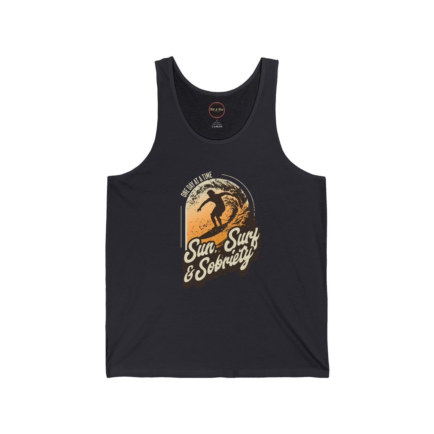 Sun Surf and Sobriety Unisex Jersey Tank