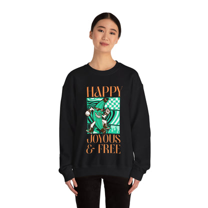 Happy Joyous and Free Unisex Heavy Blend™ Crewneck Sweatshirt