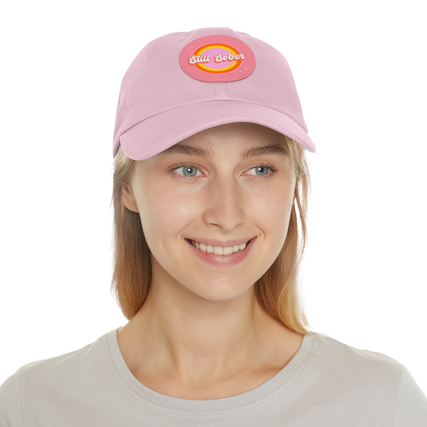 Still Sober Dad Hat with Leather Patch (Round)