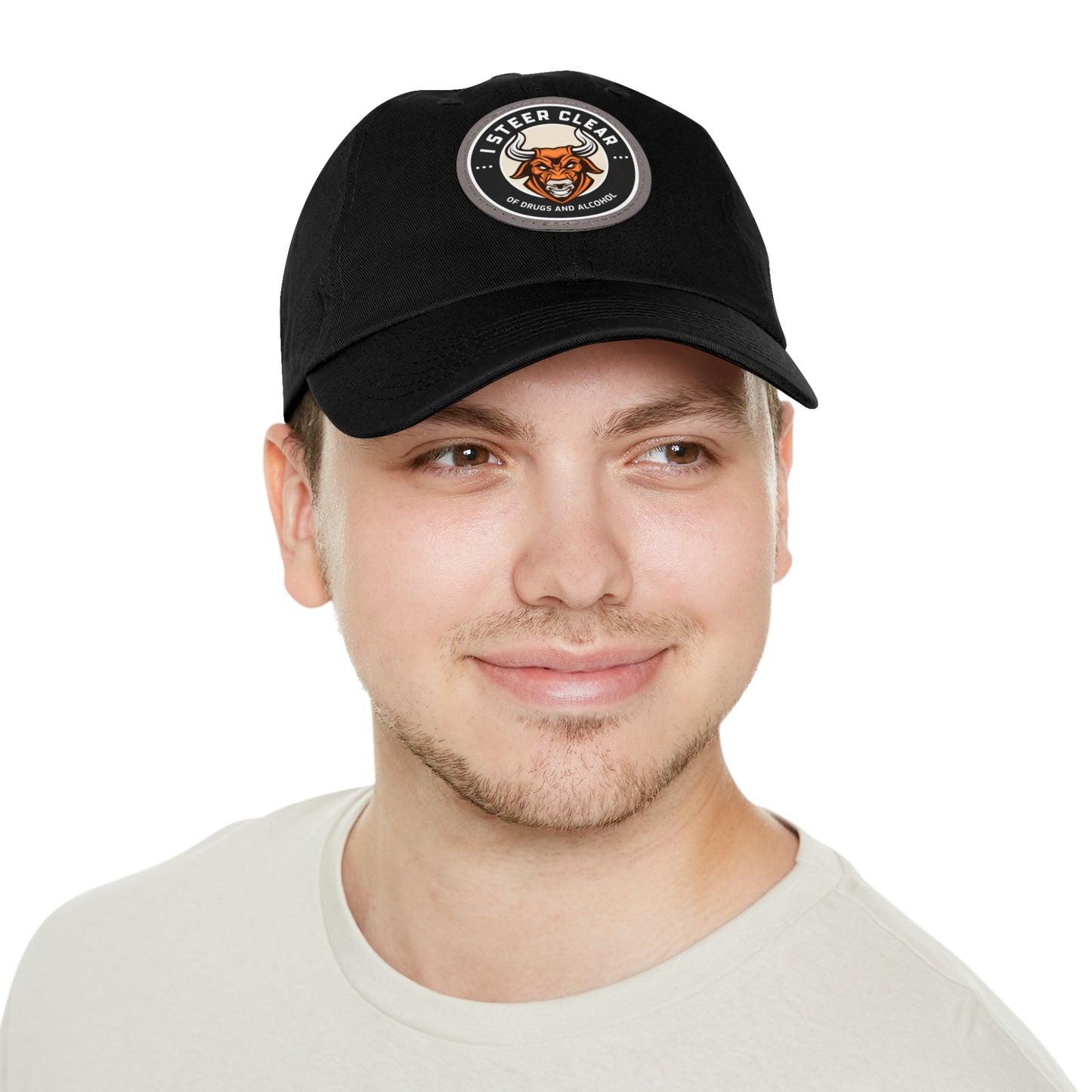 I Steer Clear Dad Hat with Leather Patch (Round)