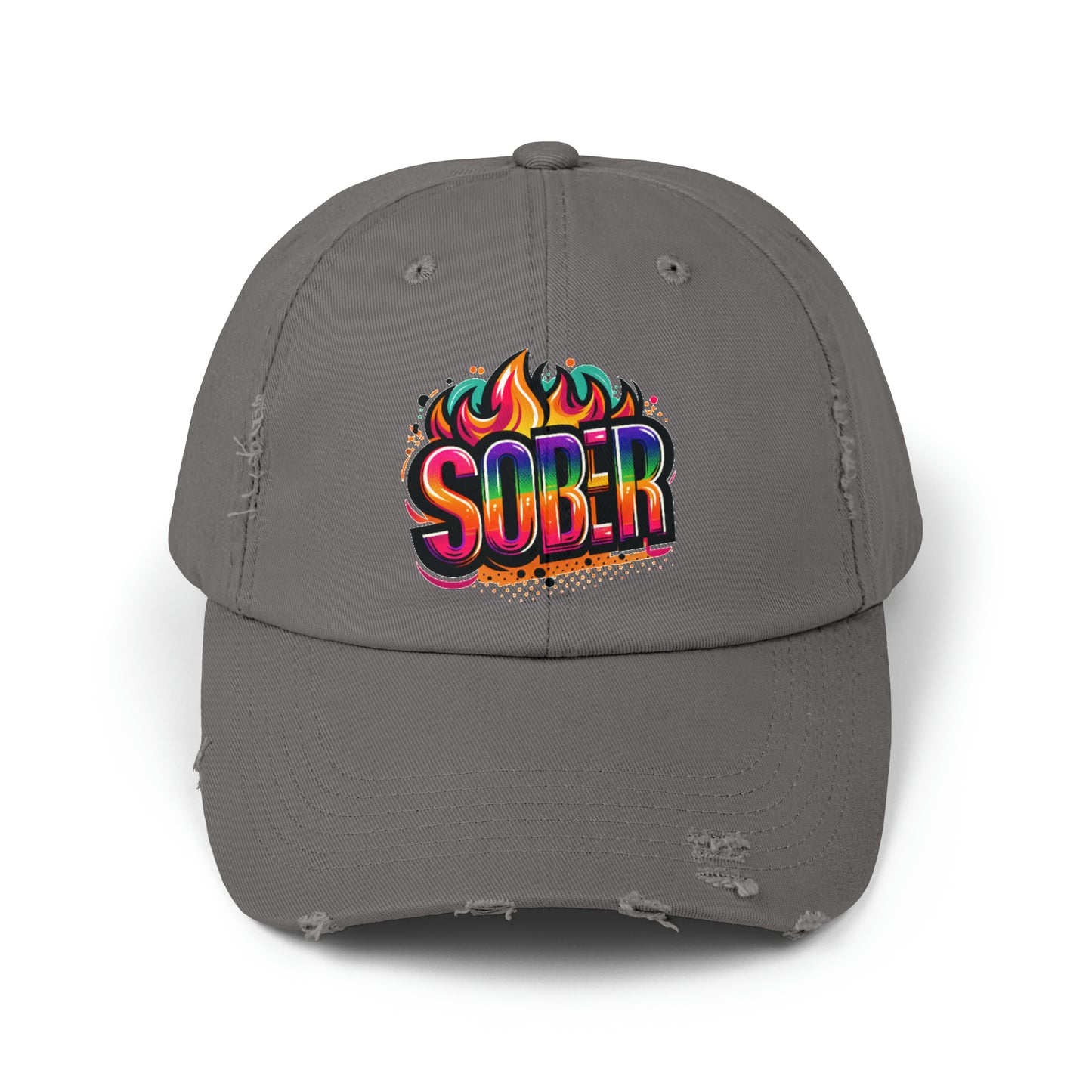 Sober Unisex Distressed Cap