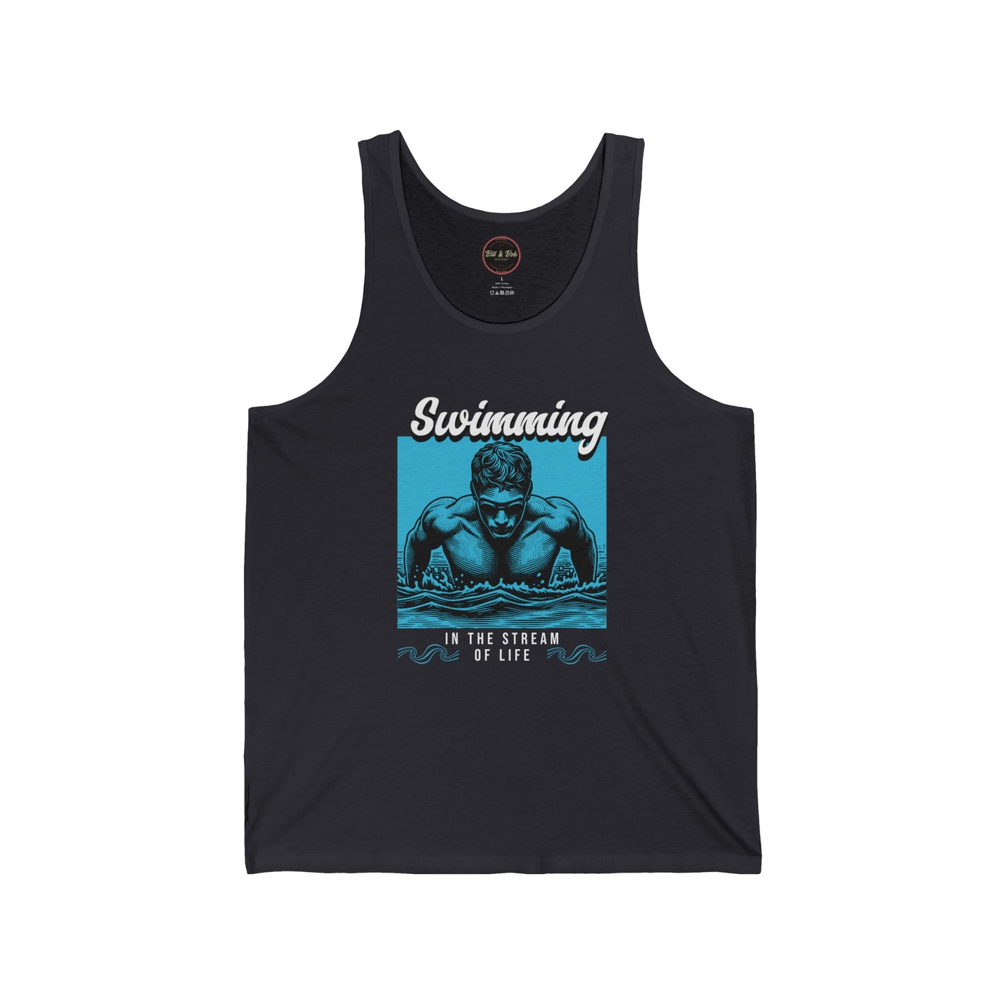 Swimming in the Stream of Life Unisex Jersey Tank