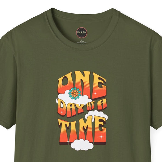 One Day at a Time Clouds Unisex Softstyle T-Shirt