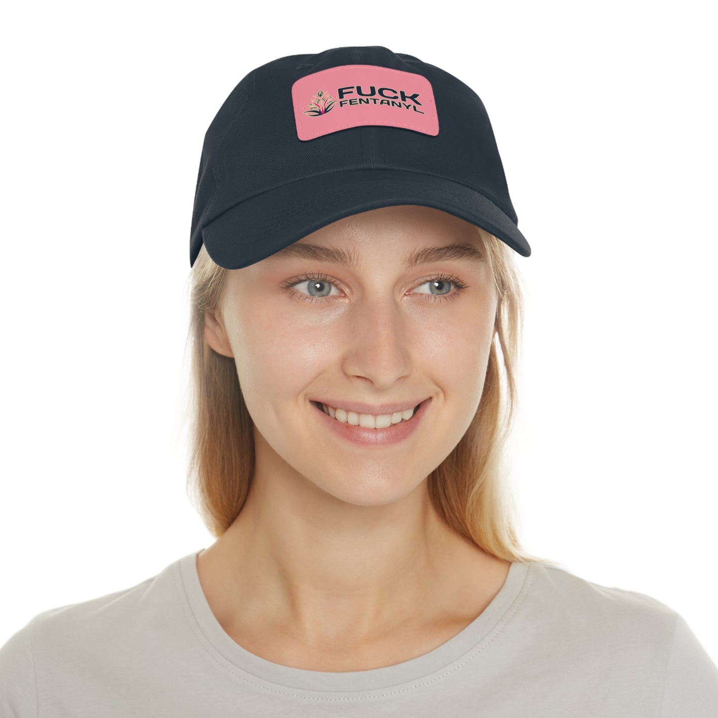 Fuck Fentanyl baseball cap with Leather Patch (Rectangle)