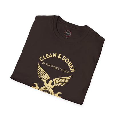 Clean and Sober by the Grace of God Unisex Softstyle T-Shirt
