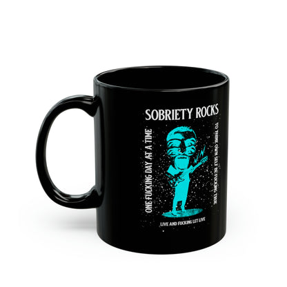 Sobriety Rocks Black Mug (11oz, 15oz)