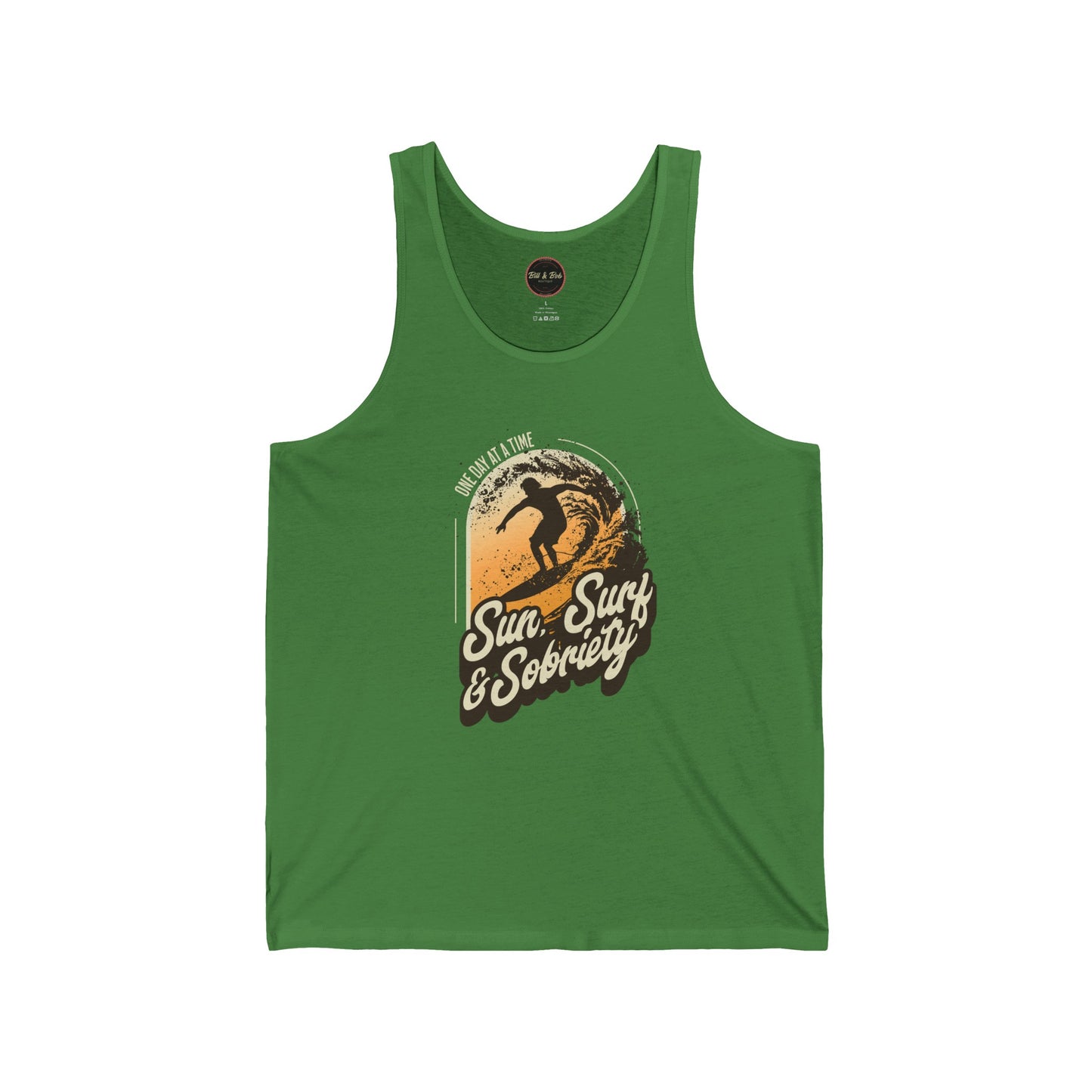 Sun Surf and Sobriety Unisex Jersey Tank