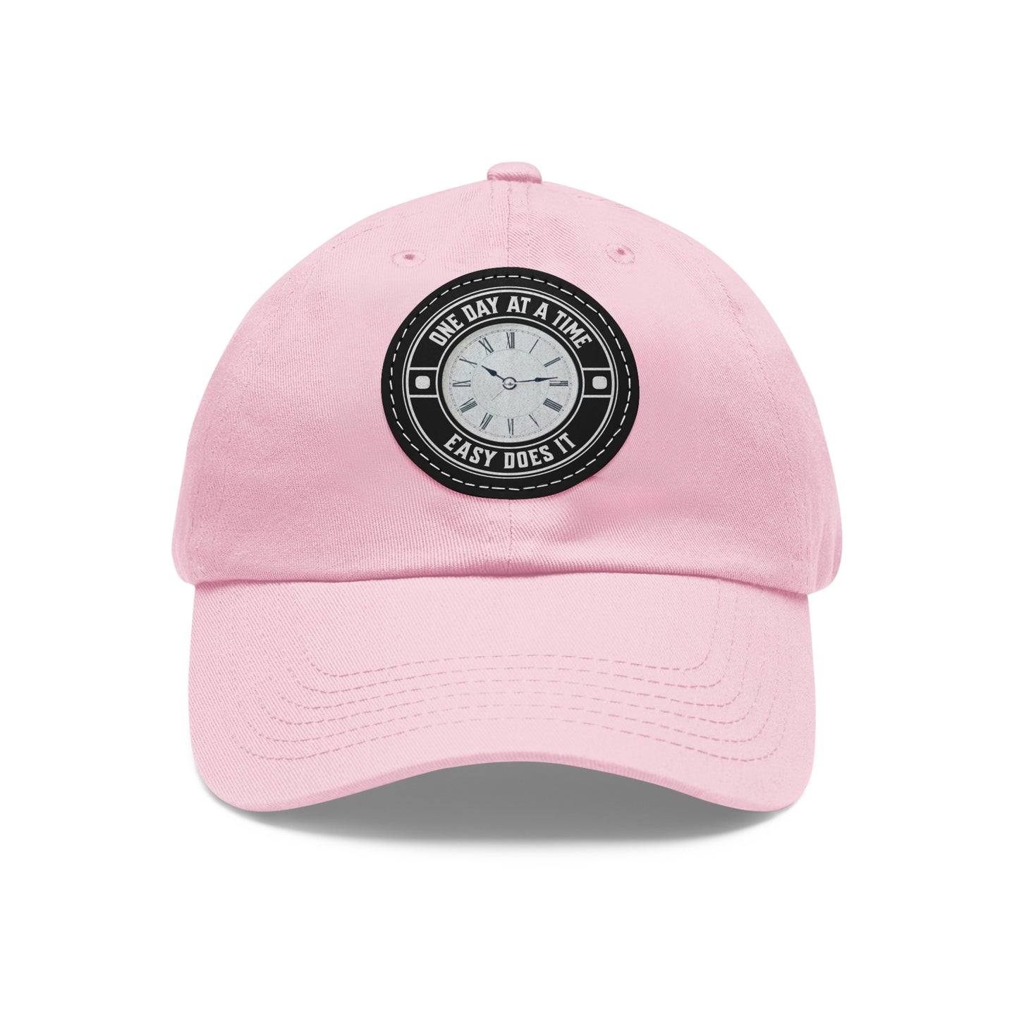 One Day Easy Does It Dad Hat with Leather Patch (Round)