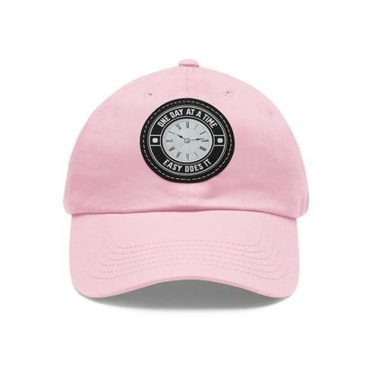 One Day Easy Does It Dad Hat with Leather Patch (Round)