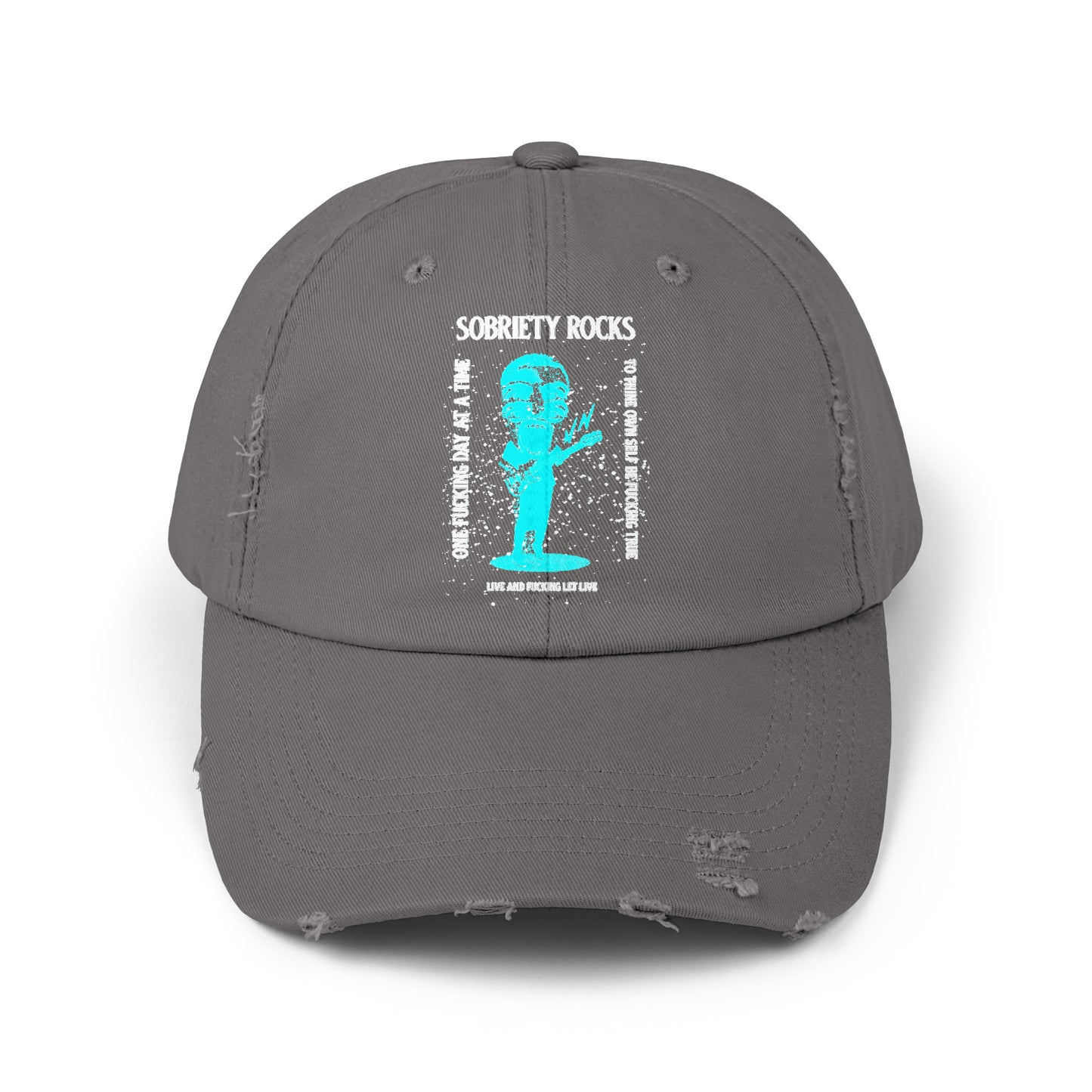 Sobriety Rocks Unisex Distressed Cap