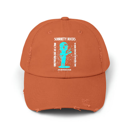 Sobriety Rocks Unisex Distressed Cap