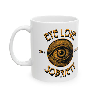 Eye Love Sobriety Ceramic Mug, 11oz