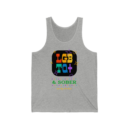 LGBT+ and Sober Unisex Jersey Tank