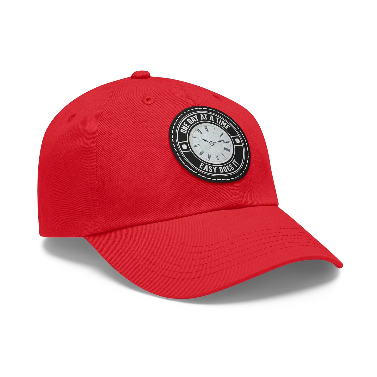 One Day Easy Does It Dad Hat with Leather Patch (Round)