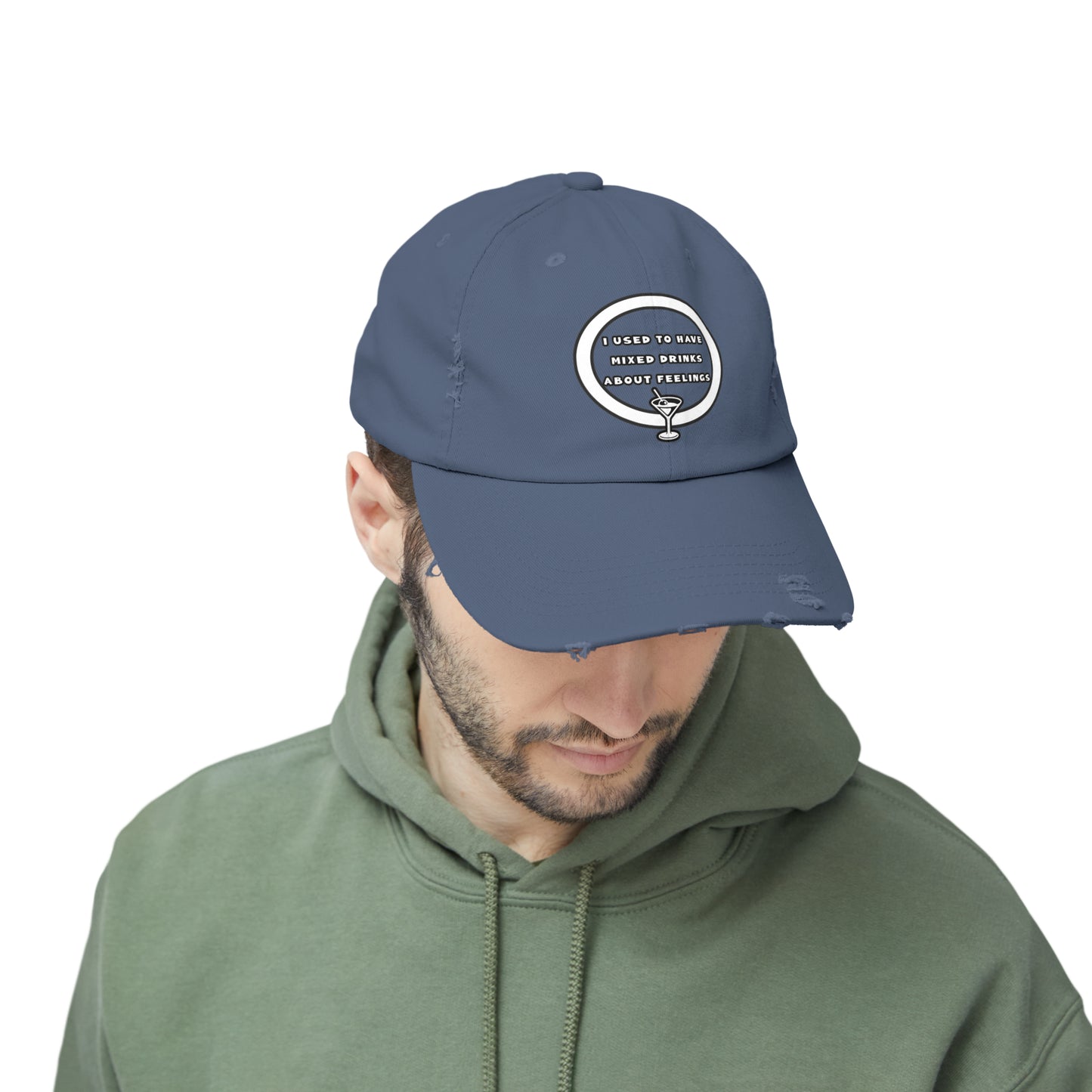 Mixed Drinks About Feelings Unisex Distressed Cap