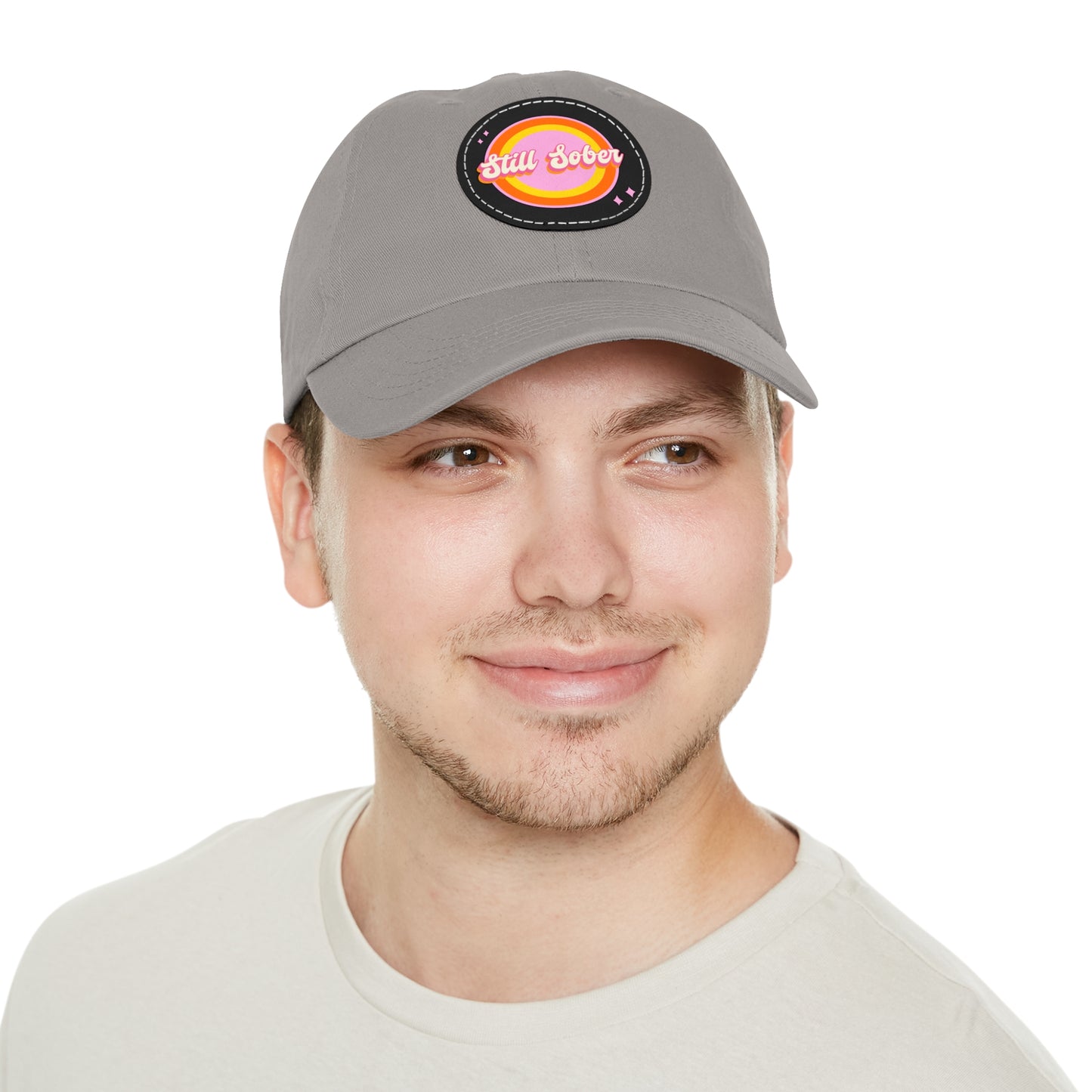 Still Sober Dad Hat with Leather Patch (Round)