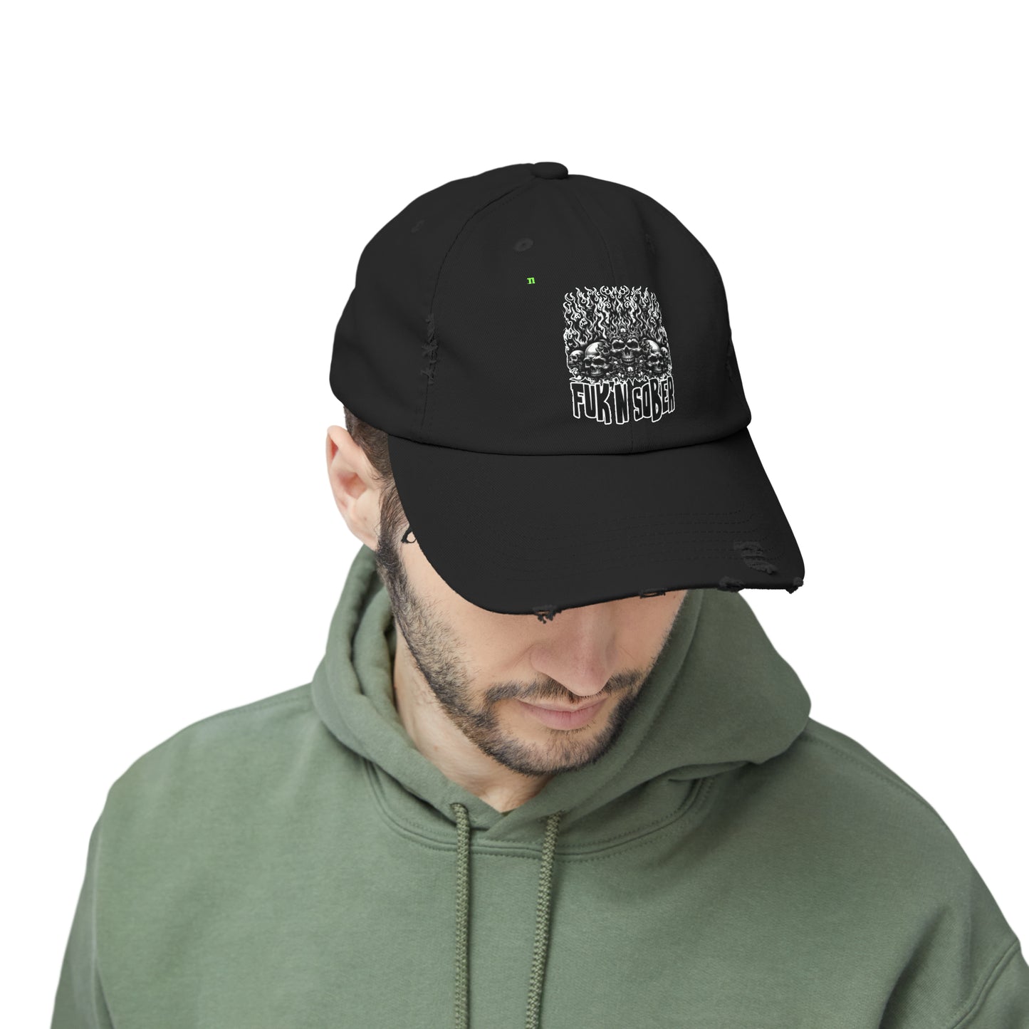 Fuk'n Sober Unisex Distressed Cap