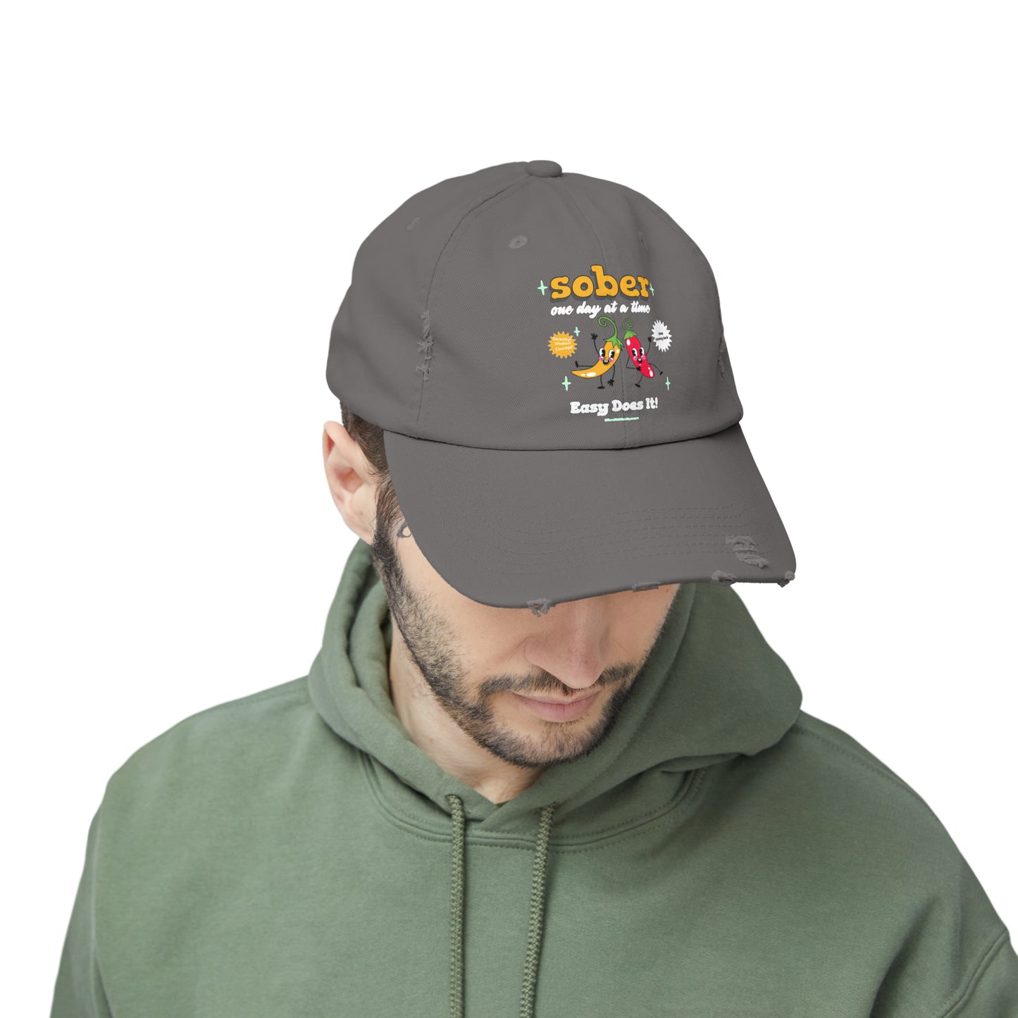 Silly Sober Unisex Distressed Cap