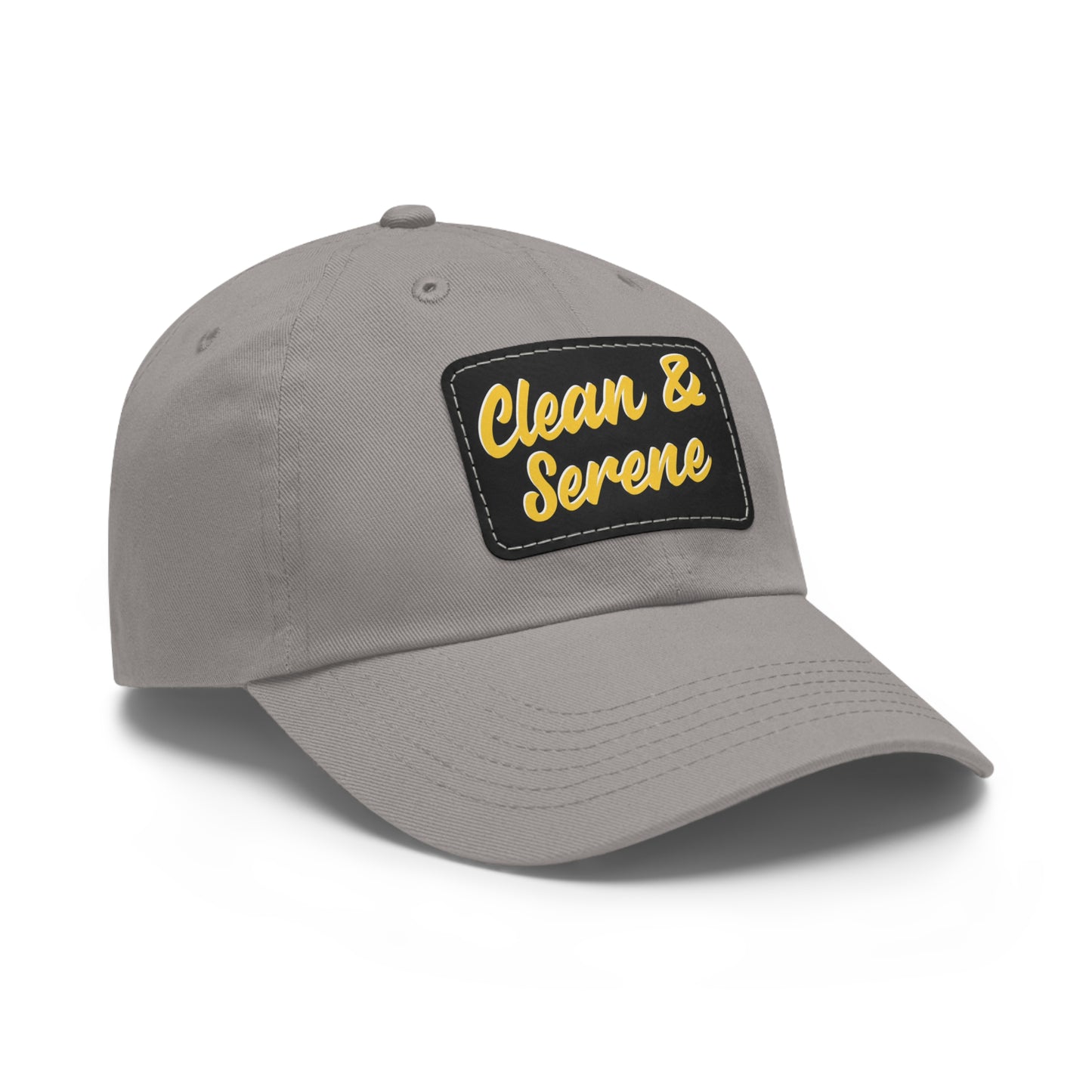 Clean and Serene Dad Hat with Leather Patch (Rectangle)