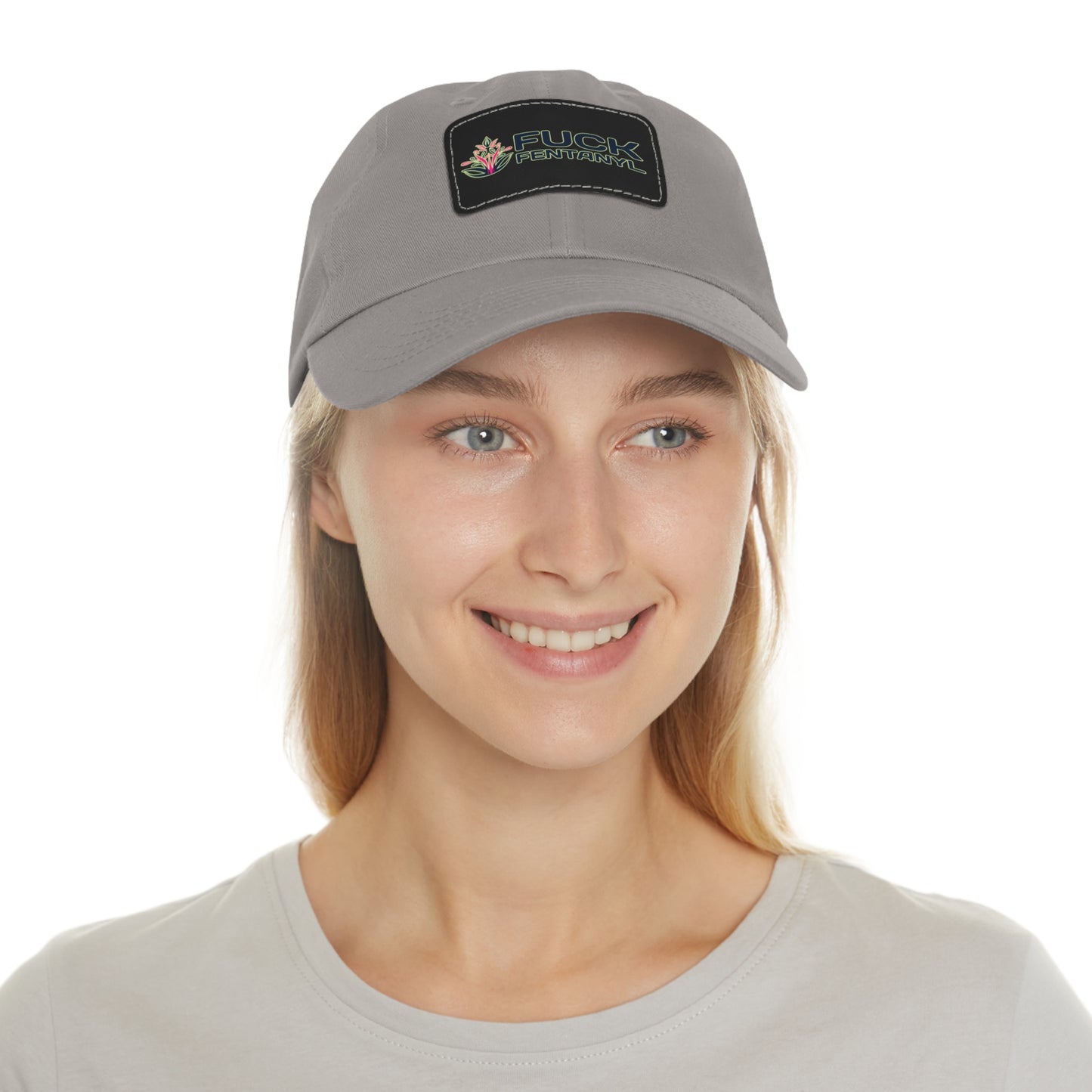 Fuck Fentanyl baseball cap with Leather Patch (Rectangle)