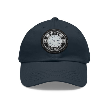One Day Easy Does It Dad Hat with Leather Patch (Round)