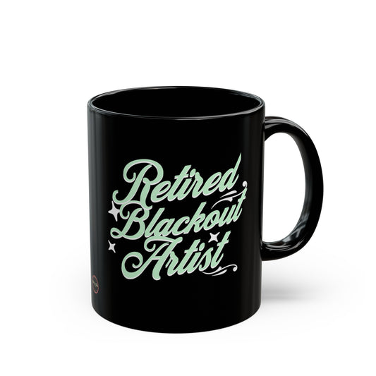 Retired Blackout Artist Black Mug, 11 oz.