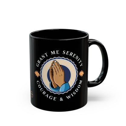 Serenity Courage Wisdom Black Mug (11oz)