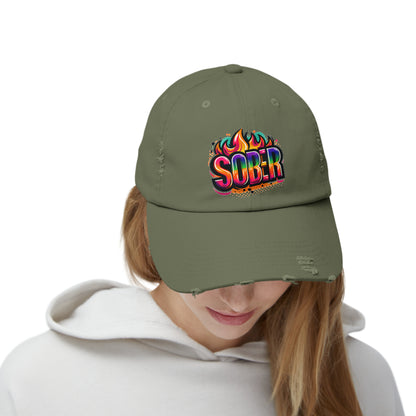 Sober Unisex Distressed Cap